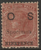 New South Wales 1879 QV,OS 9d on 10d overprinted SPECIMEN,with gum but light overall toning SG O11s