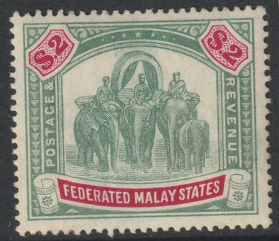 Malaya - FMS 1904 Elephants MCA $2 green & carmine well centred and fresh mint SG 49