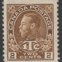 Canada 1916 KG5 2c+1c brown die I fresh mint SG 238