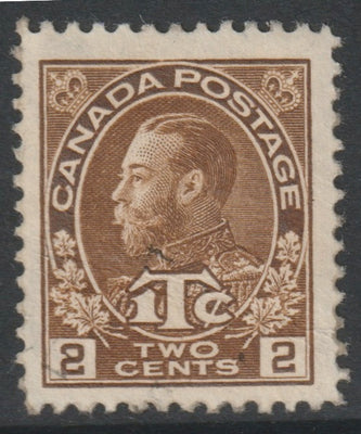 Canada 1916 KG5 2c+1c brown die I fresh mint SG 238