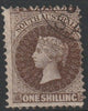 South Australia 1870-73 QV 1s large Star wmk P11.5 fine used with corner cds cancel, SG 108 cat £80