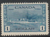 Canada 1942-48 KG6 War Effort $1 Destroyer unmounted mint but gum slightly disturbed, SG 388