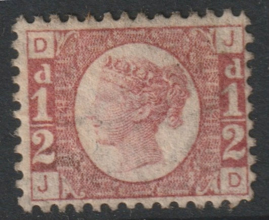 Great Britain 1870 QV 1/2d plate 4 DJ small part gum SG 49