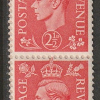 Great Britain 1951 KG6 New Colours 2.5d pale scarlet a fine unmounted mint coil end with 4 stamps attached