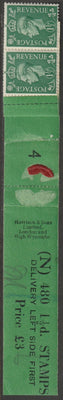 Great Britain 1951 KG6 New Colours 1.5d pale green a fine unmounted mint coil (N) leader,(4) with 2 stamps attached