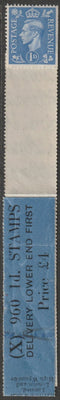 Great Britain 1951 KG6 New Colours 1d light ultramarine a fine unmounted mint coil (X) leader,(7) with 1 stamp attached