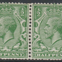 Great Britain 1924 KG5 1/2d green horiz pair with watermark sideways mounted mint SG 418a