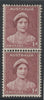 Australia 1937 Queen Elizabeth 1d maroon vertical coil pair lightly mounted mint SG 181a