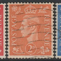 Great Britain 1941 KG6 Light Colours 1d, 2d & 2.5d with sideways wmk good used