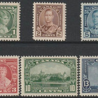 Canada 1935 KG5 Silver Jubilee set of 6 gum disturbed on 3c & 10c, rest unmounted mint SG 335-40