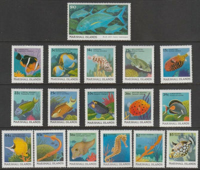 Marshall Islands 1988-89 Fish complete set of 17 values to $10 unmounted mint, SG 147-63