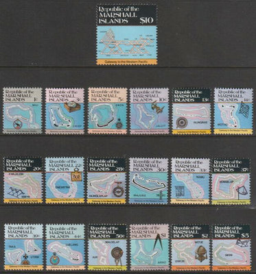 Marshall Islands 1984-87 Maps complete set of 19 values to $10 unmounted mint, SG 5-20