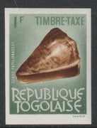Togo - Stamp Tax 1f Cone Shell imperf from limited printing unmounted mint