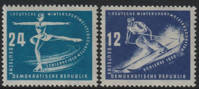 Germany - East 1950 First Winter Sports Meeting set of 2 unmounted mint, SG E5-6