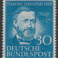 Germany - West 1952 75th Anniversary of Telephone Service 30pf unmounted mint, SG 1087