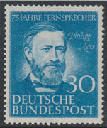 Germany - West 1952 75th Anniversary of Telephone Service 30pf unmounted mint, SG 1087