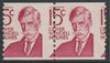 United States 1965 Wendell Holmes (writer) 15c mint coil pair with 4mm shift of vertical perfs