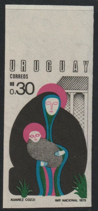 Uruguay 1975 Christmas 30c imperf marginal unmounted mint as SG 1625