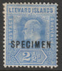 Leeward Islands 1907 KE7 2.5d overprinted SPECIMEN with ME Flaws (position 44) with gum