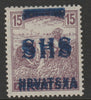 Yugoslavia - Croatia 1918 Harvesters 15f with Hrvatska SHS opt doubled, unmounted mint SG 61var