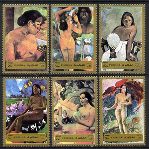 Fujeira 1972 Paintings by Gauguin (Nudes) set of 6 (Mi 1272-77A) unmounted mint