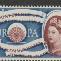 Great Britain 1960 Europa - CEPT Conference 1s6d with major shift of brown, unmounted mint SG 622var