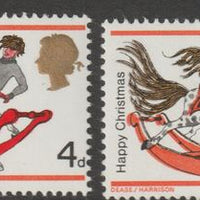 Great Britain 1968 Christmas 4d with vermilion omitted with normal, both unmounted mint SG 775b