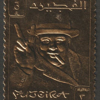 Fujeira 1967 Winston Churchill perf 3r embossed in gold foil unmounted mint as Mi 67A