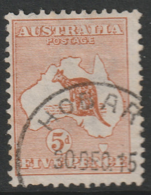 Australia 1913 Roo 5d chestnut fine cds used, SG8