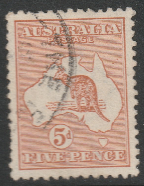 Australia 1913 Roo 5d chestnut good used, SG8