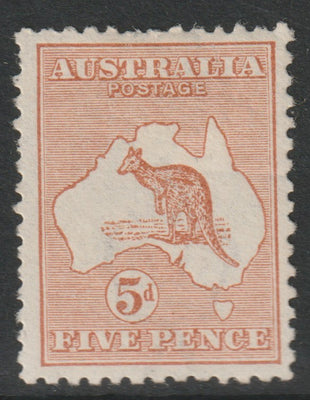 Australia 1913 Roo 5d chestnut mounted mint, SG8