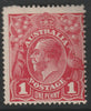 Australia 1914 KG5 1d carmine-pink mounted mint, centred to SE and light horiz crease, SG21ce