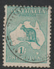 Australia 1915 Roo 1s blue-green die II good cds used, SG28