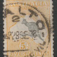 Australia 1915 Roo 5s grey & yellow die II heavy cds cancel, SG42