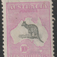 Australia 1915 Roo 10s grey & pink die II mounted mint centred low but good colour, SG43