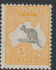 Australia 1929 Roo 5s grey & yellow die II mounted mint, SG111