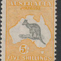 Australia 1929 Roo 5s grey & yellow die II mounted mint, SG111