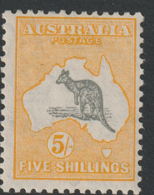Australia 1929 Roo 5s grey & yellow die II mounted mint, SG111