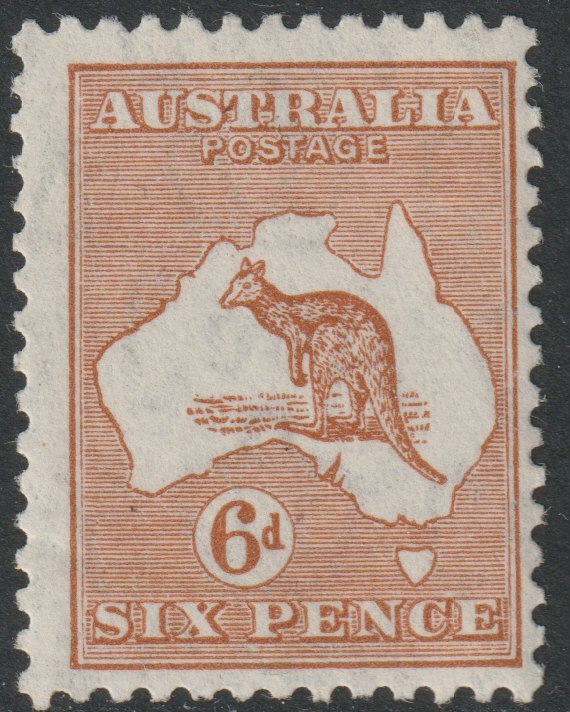 Australia 1931 Roo 6d chestnut die IIB mounted mint, SG132