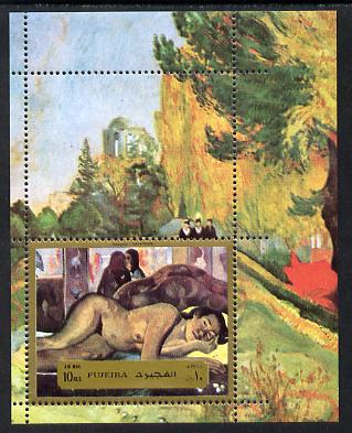 Fujeira 1972 Paintings by Gauguin (Nude) m/sheet unmounted mint (Mi BL 124A)