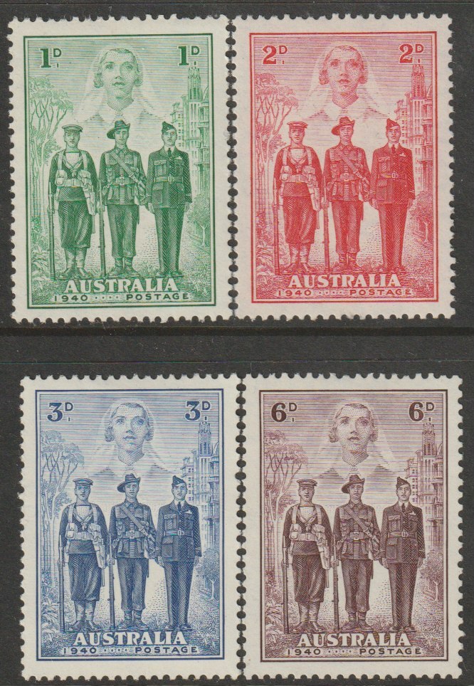 Australia 1940 Australian Imperial Forces perf set of 4 mounted mint SG196-99