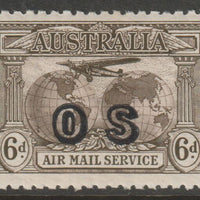 Australia 1931 Air 6d sepia overprinted OS fine mint SG 139a