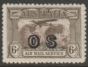 Australia 1931 Air 6d sepia overprinted OS fine mint SG 139a