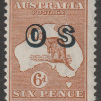 Australia 1933 Official Roo 6d chestnut overprinted OS mounted mint, SG O133
