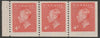 Canada 1949-51 KG6 4c vermilion Booklet pane of 3, two stamps unmounted mint SG423ca