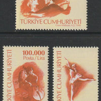 Turkey 1998 Contemporary Culture perf set of 3 unmounted mint, SG 3353-55