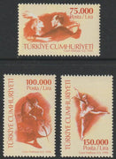 Turkey 1998 Contemporary Culture perf set of 3 unmounted mint, SG 3353-55