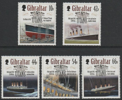 Gibraltar 2012 Centenary of the Titanic Disaster perf set of 5 unmounted mint SG1439-43