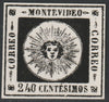 Uruguay 1858 Montevideo 240c twice stamp-size Photographic print from Sperati's own negative with BPA handstamp on back, as SG 7
