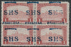 Yugoslavia - Croatia 1918 Parliament 1k lake of Hungary block of 4 with wrong SHS opt unmounted mint SG 69var,
